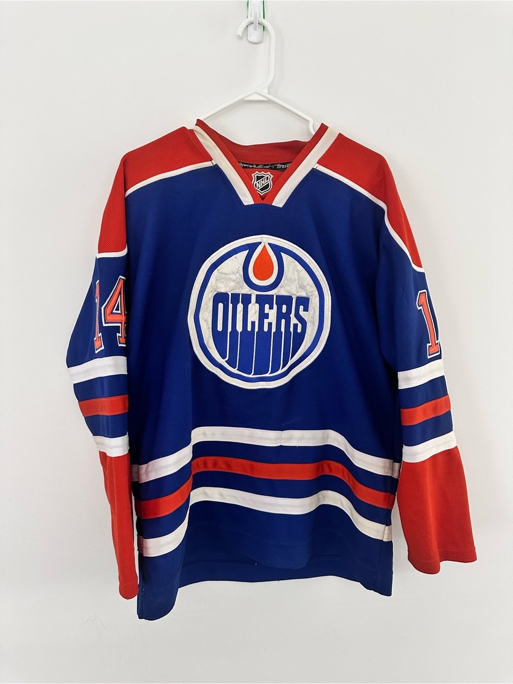 Edmonton Oilers Reebok Blue and Orange Eberle #14 Hockey Jersey - Picture 3 of 14